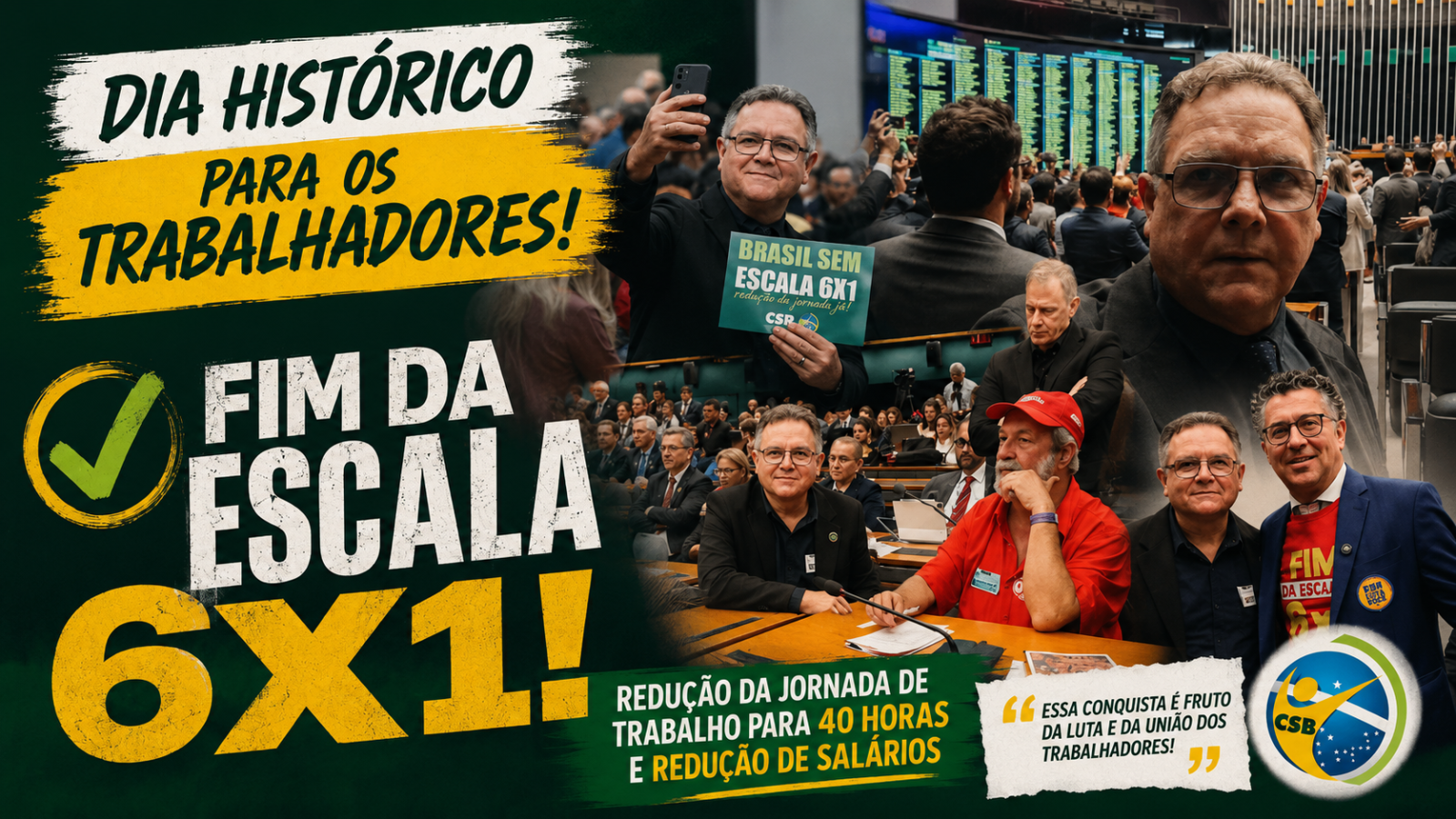 FIM DA ESCALA 6X1 AVANÇA NO CONGRESSO