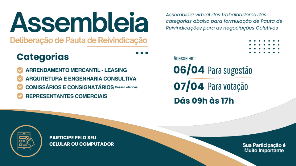 ASSEMBLEIA PARA DEFINIR PAUTAS - CATEGORIAS MAIO